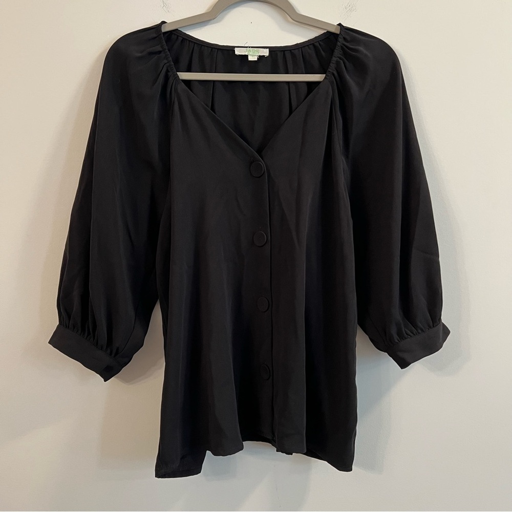 Women’s Jade Black Button-Up Women's blouse size small S